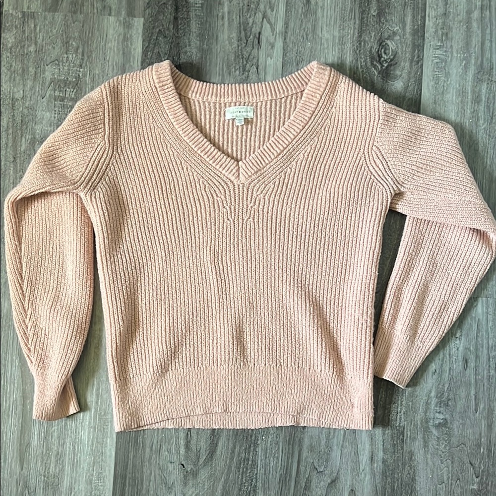Women's Pink V-Neck Sweater